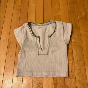 Urban Outfitters Cream Ribbed Top
